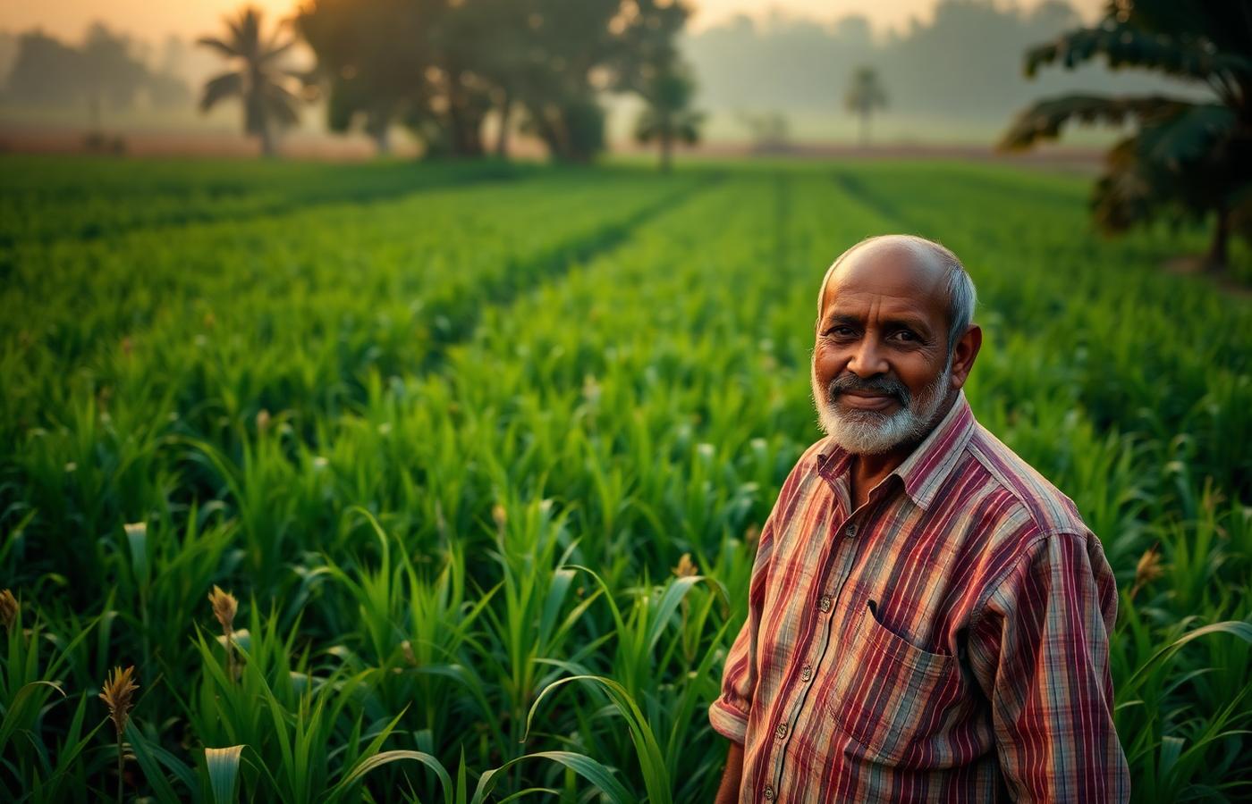 Farmer working land where carbon removal projects are carried out